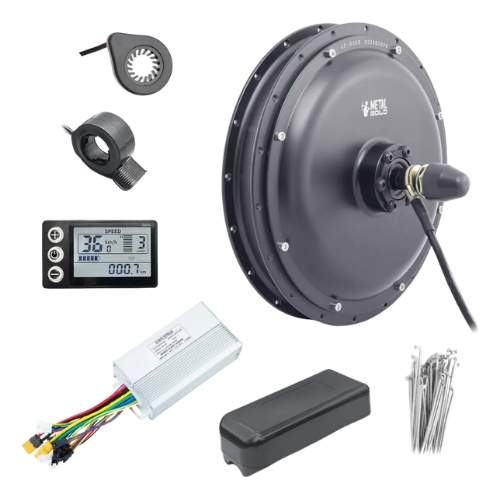 Kit de conversão com motor de cubo traseiro Metal Gold 1000W 48V, controlador, display e sensor PAS