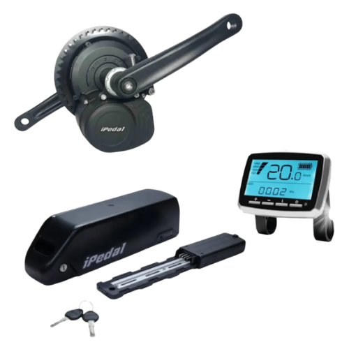 Kit de conversão Tongsheng TSDZ2B 36V com bateria removível iPedal, display VLCD5 e chaves